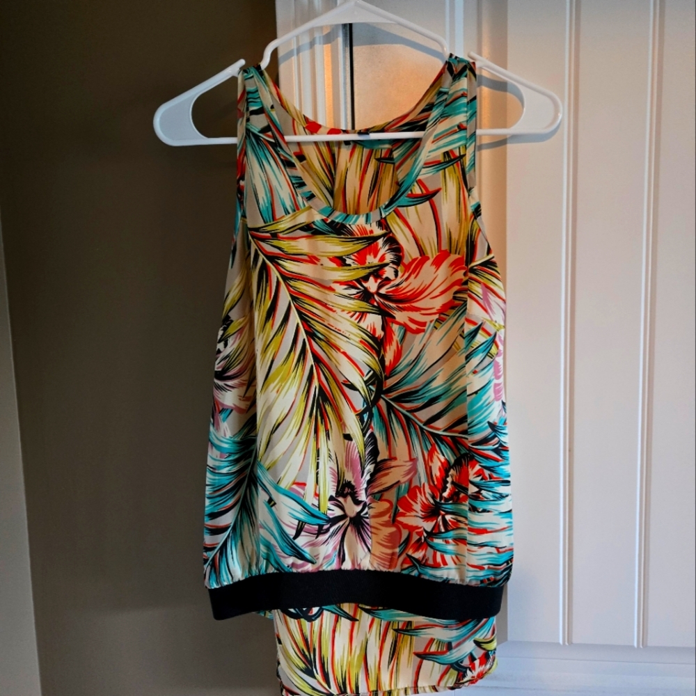 Tropical Sleeveless Blouse